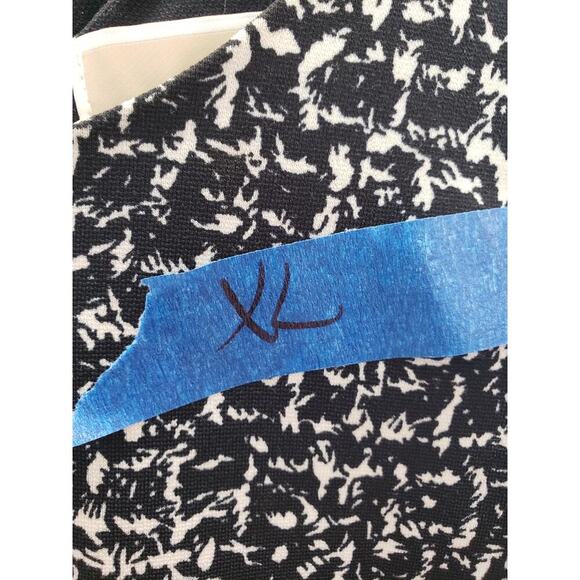 Michael Kors Pencil Dress Women XL Black Beige Textured Gold Zip Back Sleeveless - Picture 5 of 14